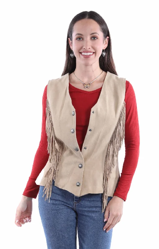 Affordable Women's Garments Scully Womens Snap Front Fringe Old Rust Leather Leather Vest Affordable Women's Garments Scully Womens Snap Front Fringe Old Rust Leather Leather Vest
