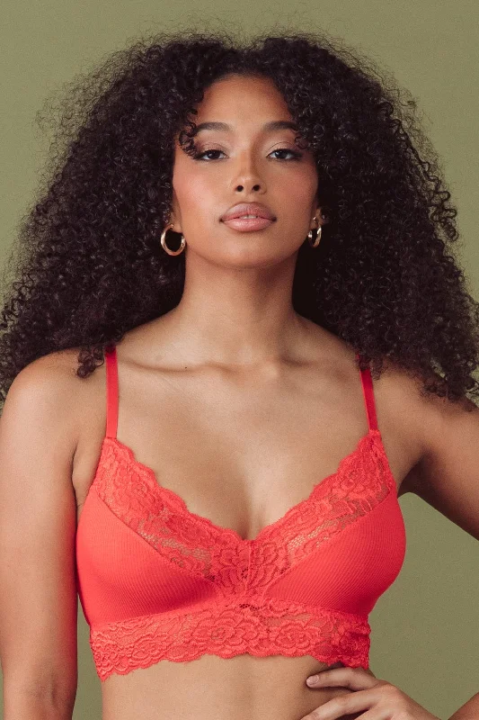 Women's Casual Clothing For Lounging Tigerlilly Orange V-Neck Bralette