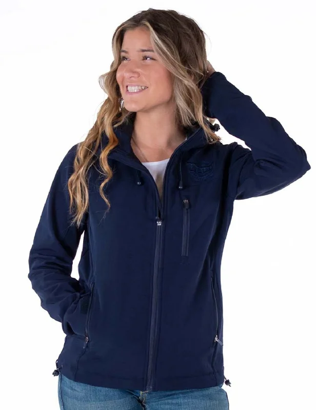 Women's Functional Apparel For Outdoor Activities Cowgirl Tuff Womens Stretch Navy Nylon Softshell Jacket Women's Functional Apparel For Outdoor Activities Cowgirl Tuff Womens Stretch Navy Nylon Softshell Jacket