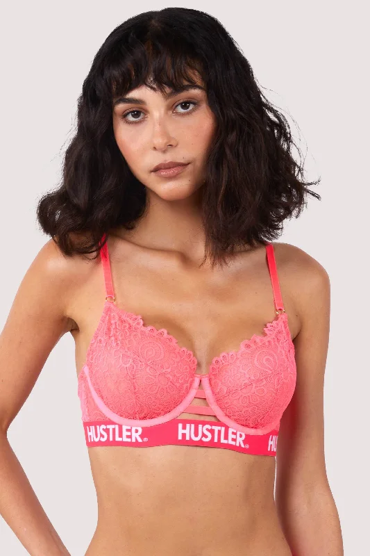 Women's Evening Apparel Branded Hot Pink Lace Bra