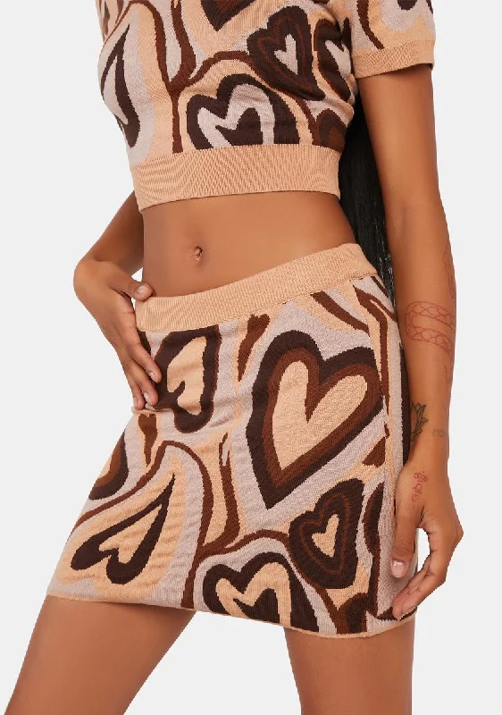 Women's Plus-Size Outfit Follow Your Heart Knit Skirt