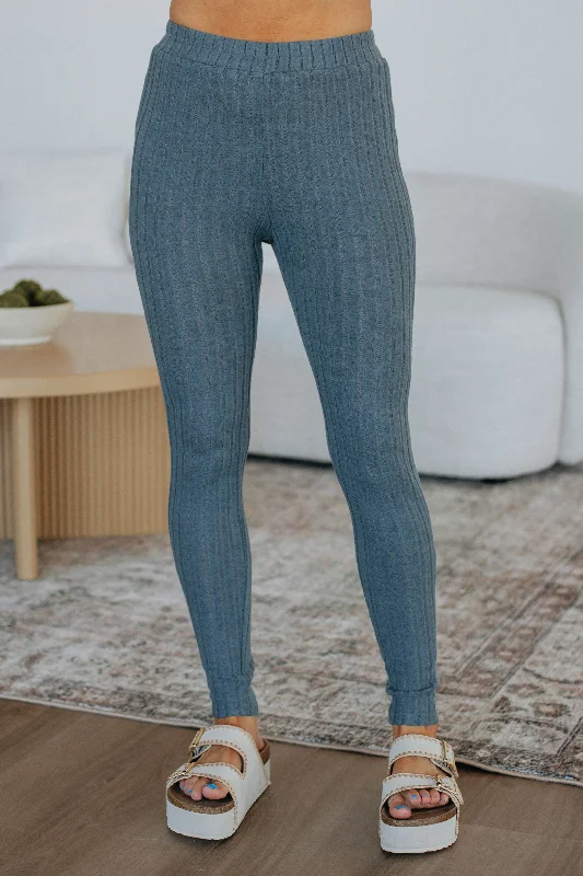 Women's High-End Clothing Get Cozy Leggings - Slate