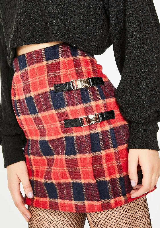Women's Stylish Professional Garments Never Easy Plaid Skirt