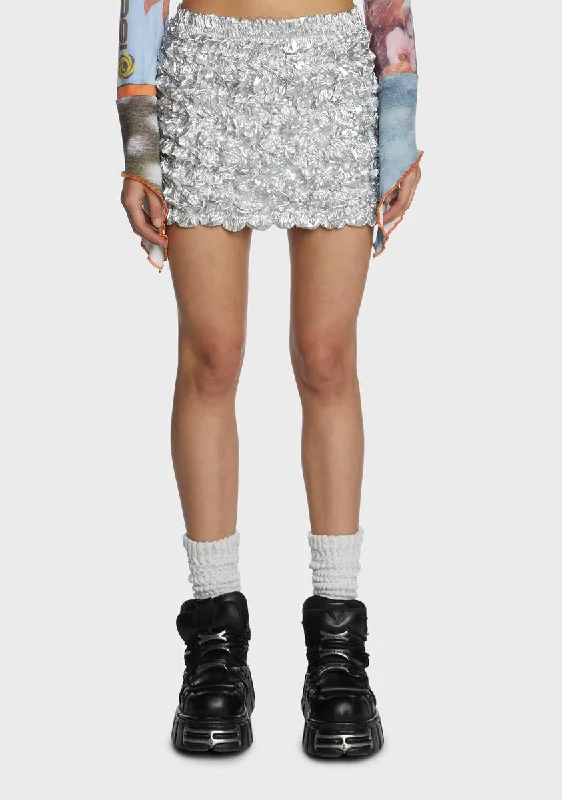 Charming Women's Holiday Apparel Platinum Poppin' Off Mini Skirt