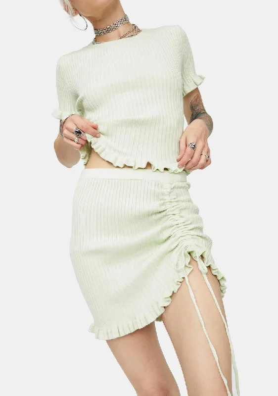 Women's Tops And Clothing Owe Me Nothing Ribbed Mini Skirt