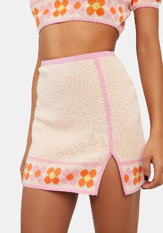 Women's Charming Outfit For Events Daisy Border Mini Skirt