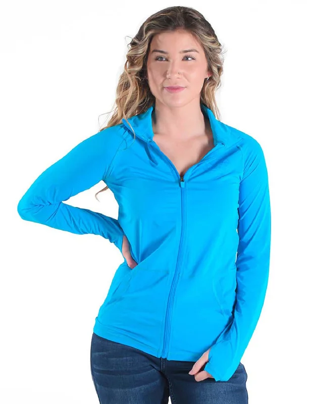 Women's Casual Wear Clothes Cowgirl Tuff Womens Cooling UPF Aqua Nylon Softshell Jacket Women's Casual Wear Clothes Cowgirl Tuff Womens Cooling UPF Aqua Nylon Softshell Jacket