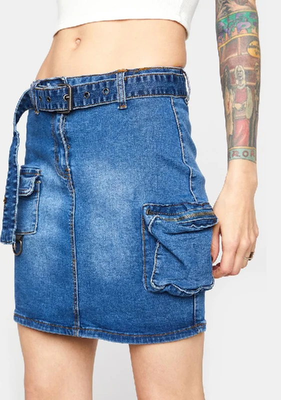 Women's Occasion Wear Clothes Turn Of Events Denim Skirt