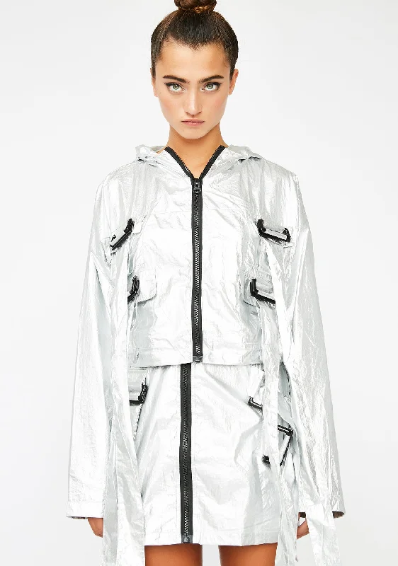 Women's Fashionable Clothing Sets Chromed Out Windbreaker