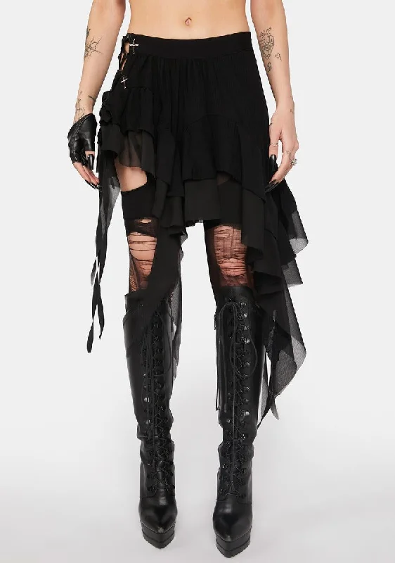 Women's Vintage Attire Gothic Irregular Tasseled Skirt