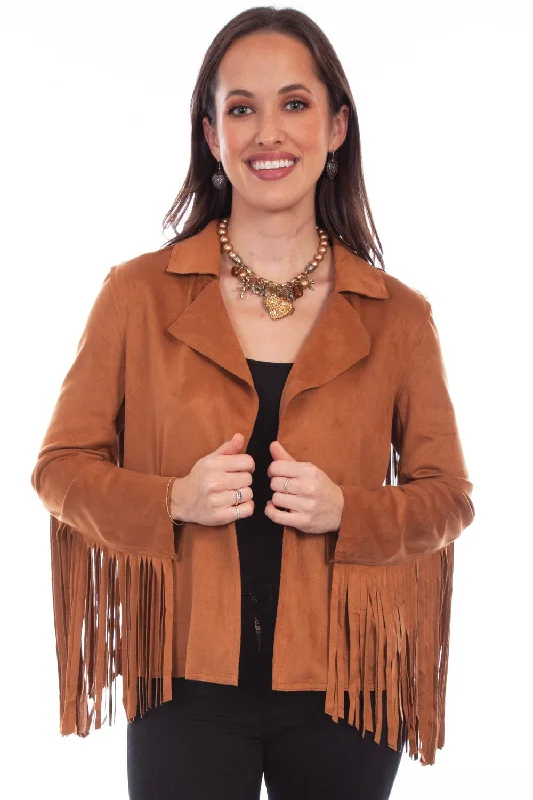 Stylish Clothes For Women Scully Womens Trendy Fringe Brown Polyester Blend Faux Leather Jacket Stylish Clothes For Women Scully Womens Trendy Fringe Brown Polyester Blend Faux Leather Jacket