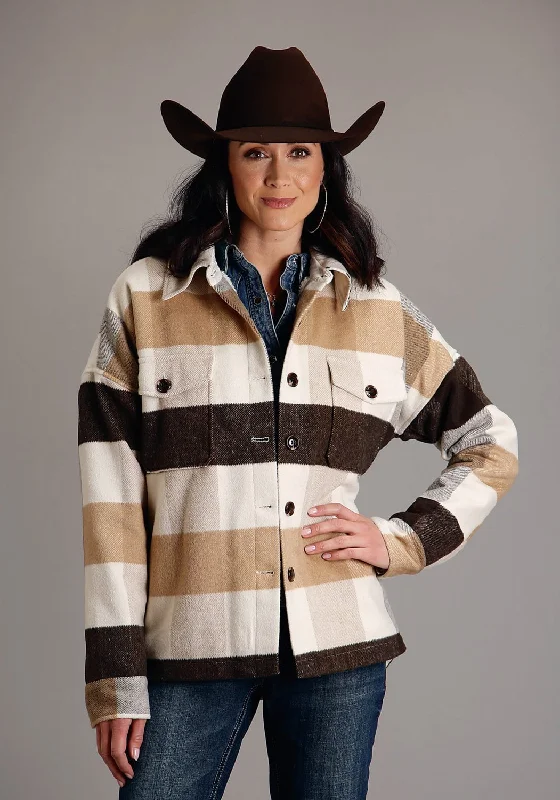 Women's Activewear Outfit Stetson Womens Earthtone Plaid Brown Wool Blend Wool Jacket Women's Activewear Outfit Stetson Womens Earthtone Plaid Brown Wool Blend Wool Jacket