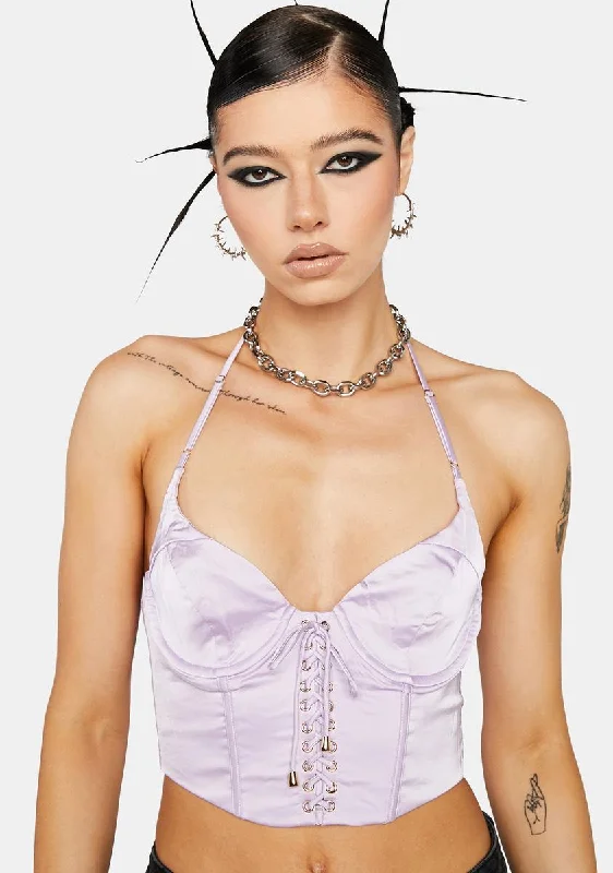 Women's Clothing For Holiday Travel Lilac I'm In Your Area Bustier Top