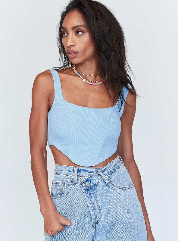 Casual Clothes For Women Kaeshia Rib Bustier Blue