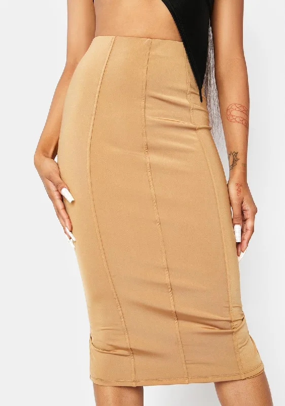 Stylish Women's Garments For Holidays Mocha Matador Midi Skirt