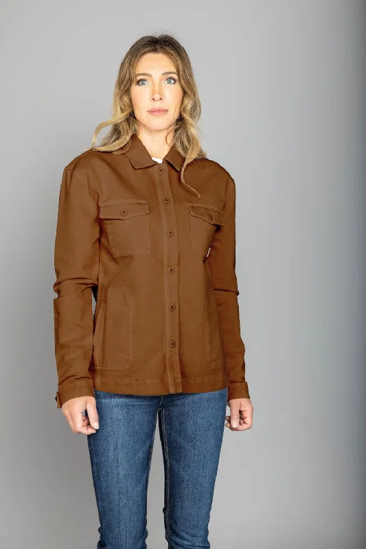 Women's Sporty Clothes Kimes Ranch Womens Cloverleaf Shirt Work Wear Brown 100% Cotton Cotton Jacket Women's Sporty Clothes Kimes Ranch Womens Cloverleaf Shirt Work Wear Brown 100% Cotton Cotton Jacket