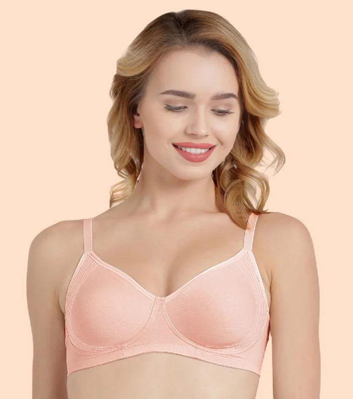 Women's Contemporary Clothing Enamor Fab-Cool A042 Side Support Shaper  Stretch Cotton Everyday Bra for Women- High Coverage, Non Padded and Wirefree - Pearl