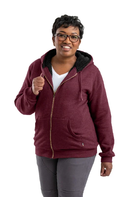 Stylish Women's Garments For Holidays Berne Cabernet Cotton Blend Womens Insulated Zip Hooded Sweatshirt Stylish Women's Garments For Holidays Berne Cabernet Cotton Blend Womens Insulated Zip Hooded Sweatshirt