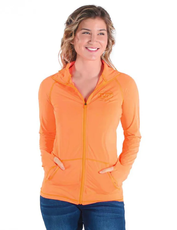 Women's Evening Clothes Cowgirl Tuff Womens Cooling UPF Tangerine Nylon Softshell Jacket Women's Evening Clothes Cowgirl Tuff Womens Cooling UPF Tangerine Nylon Softshell Jacket