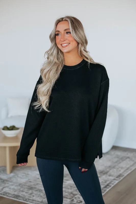 Chic Clothes For Women Melissa Lounge Sweatshirt - Black