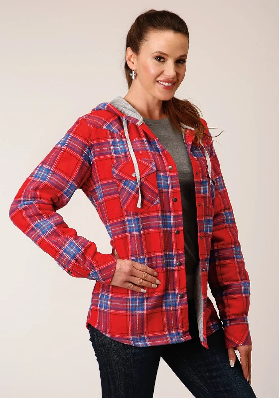 Women's Outerwear Attire Roper Womens Thermal Lined Flannel Red 100% Cotton Cotton Jacket Women's Outerwear Attire Roper Womens Thermal Lined Flannel Red 100% Cotton Cotton Jacket
