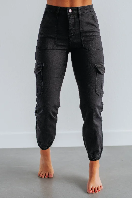 Women's Effortless Casual Outfit Jadia Risen Cargo Pants - Vintage Black