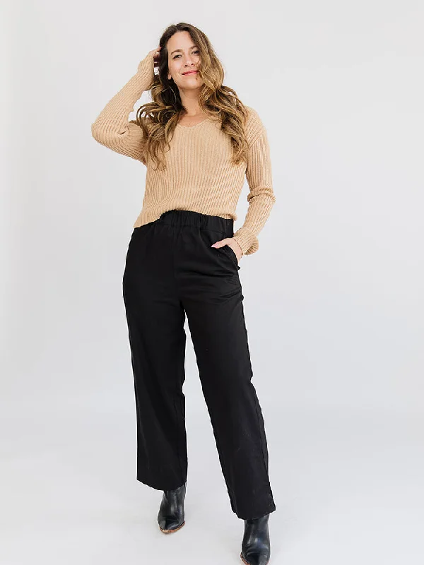 Women's High-End Clothing Rosie Pant - Black Denim