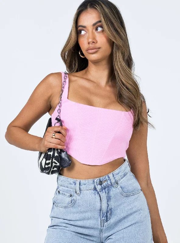 Sustainable Women's Apparel Kaeshia Rib Bustier Pink