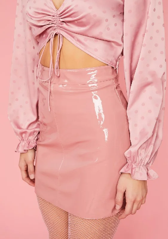 Women's Comfy Attire For Lounging Say Anything Babe Vinyl Mini Skirt