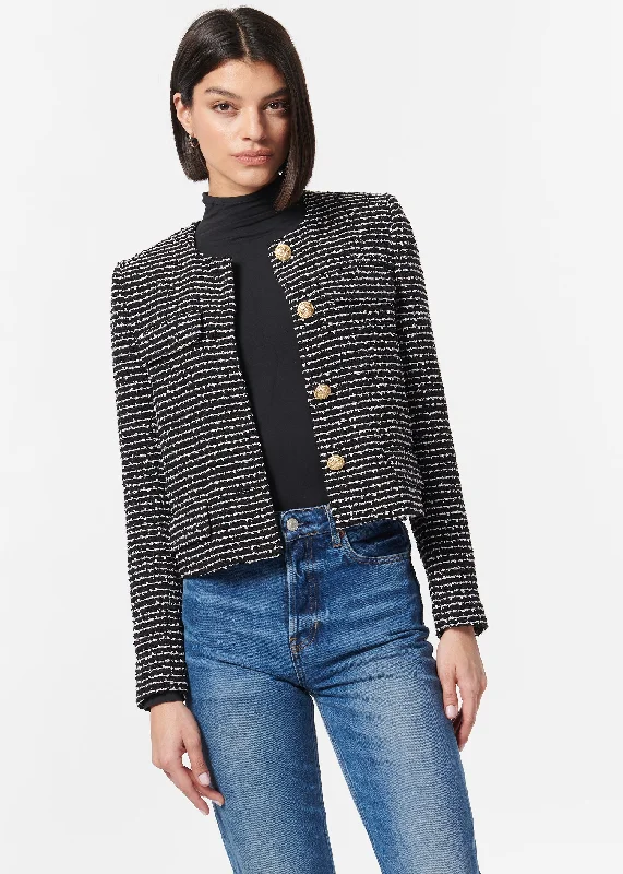 Women's Trendy Outfit Rula Cropped Jacket Nautical Tweed