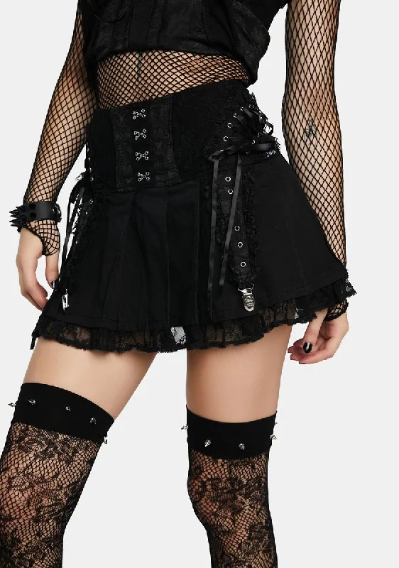 Stylish Outerwear Clothing For Women Enchanted Pleated Mini Skirt