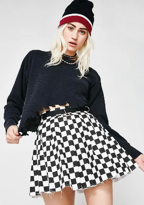 Charming Women's Outfit For Special Occasions Fast N' Furious Checkered Skirt