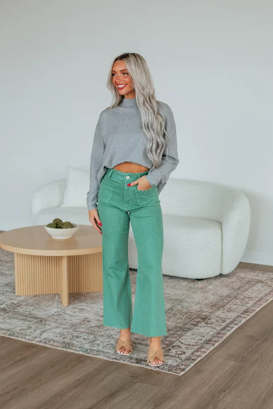 Plus-Size Women's Garments Hannah Wide Leg Pants - Clover