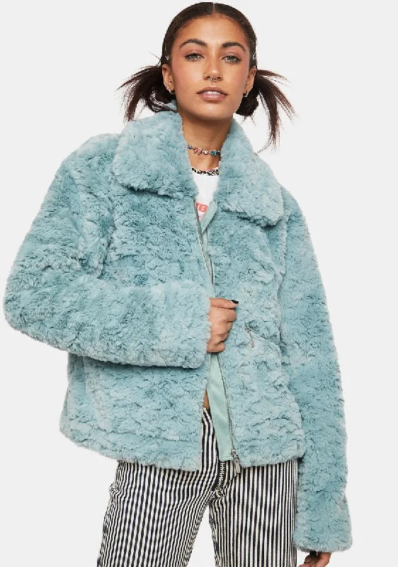 Women's Sports Apparel Serena Short Length Faux Fur Coat