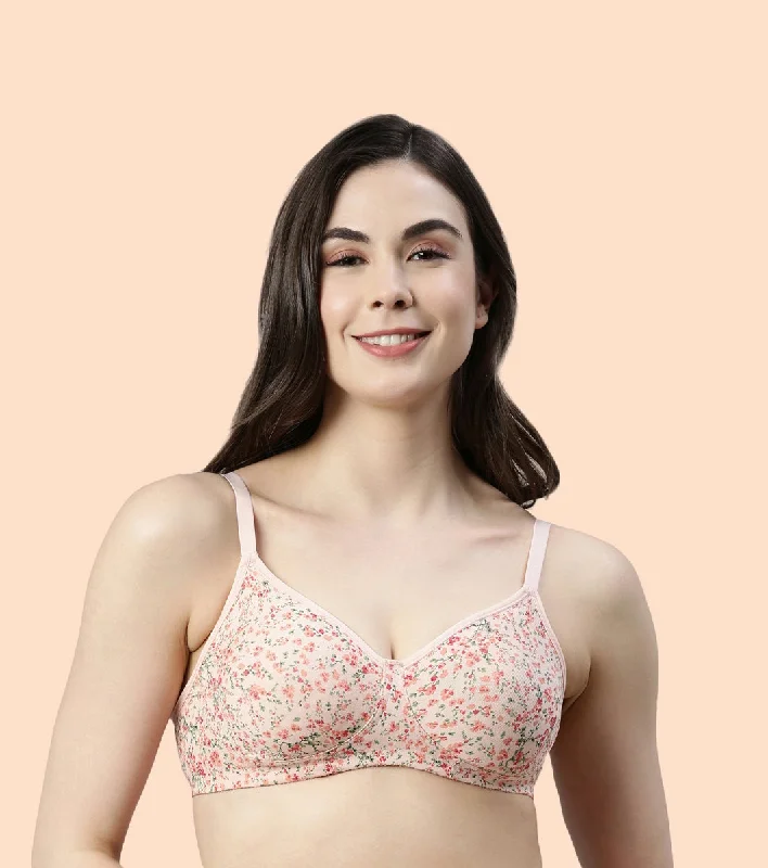 Women's Vintage-Inspired Clothing Enamor Fab-Cool A042 Side Support Shaper  Stretch Cotton Everyday Bra for Women- High Coverage, Non Padded and Wirefree - Revello Print