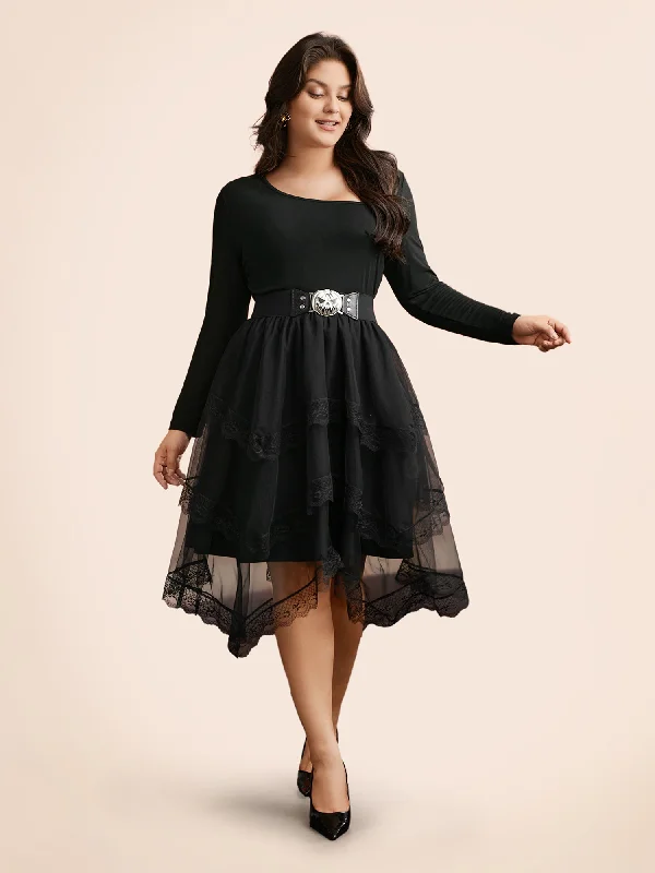 Women's Tops And Clothing Gothic Laced Asymmetrical Hemline Skirt