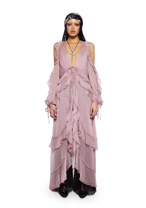 Women's Casual Clothing For Lounging You're The One Ruffle Duster- Pink