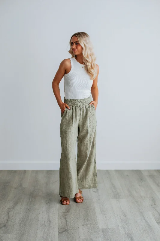 Women's Travel Apparel Kehlani Wide Leg Pants - Sage