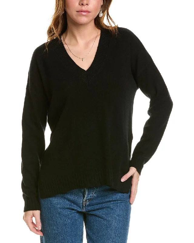 Plus-Size Women's Garments Minnie Rose High-Low Cashmere Sweater