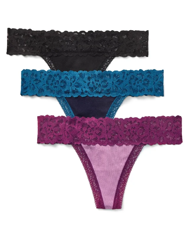 Women's Elegant Outfit Kourtney Women's Plus-Size Thong Thong Panties (Pack Of 3)