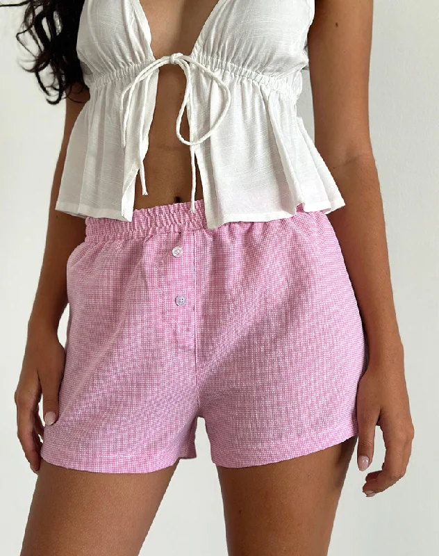 Women's Seasonal Wardrobe Clothing Voir Short in Poplin Gingham Pink