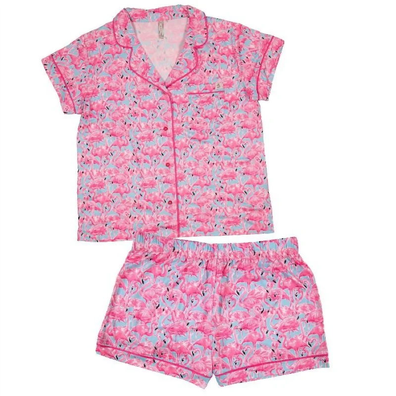 Affordable Women's Clothes Women's Pajama Lounge Set In T-Shirt Flamingo