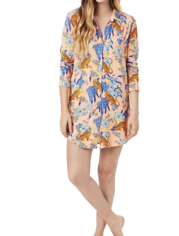 Vintage-Inspired Women's Clothes Sleepshirt In Tigress