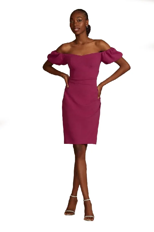 Exclusive Deals Online 8 - db studio magenta puff sleeve dress