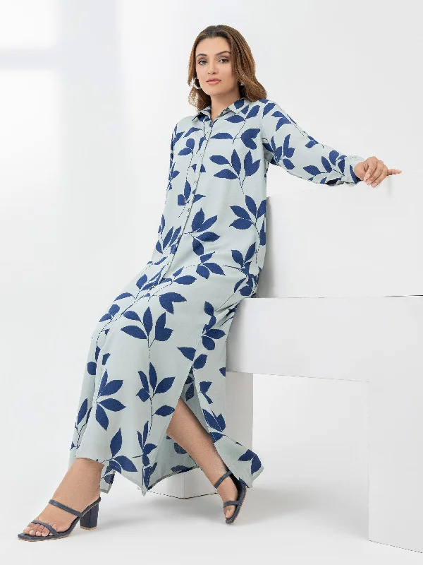 Casual Women's Clothing Online Printed Silk Dress