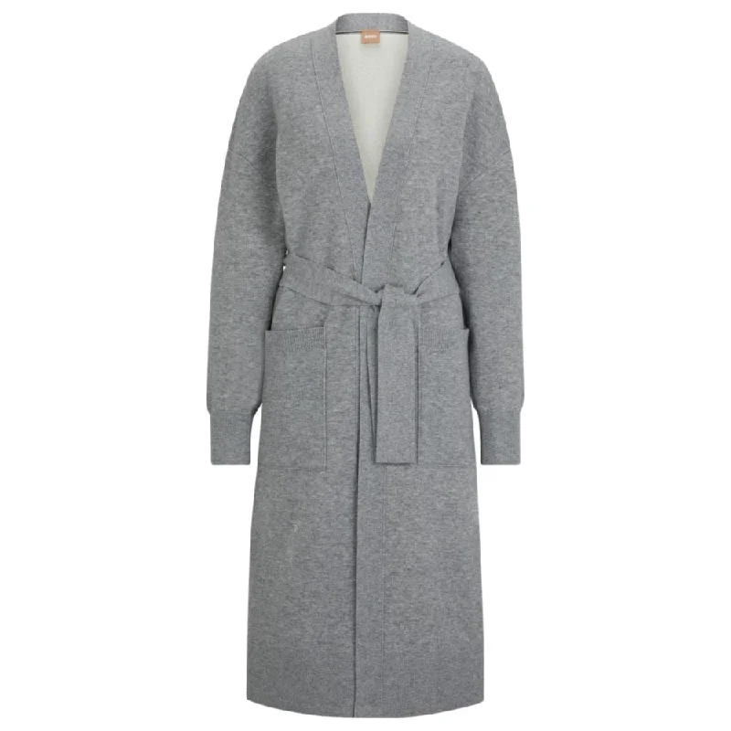Vintage-Inspired Women's Apparel Belted cardigan in virgin wool and cashmere
