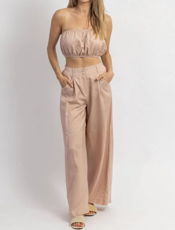 Women's Vacation Garments Let's Bounce Bubble Top Set In Mauve