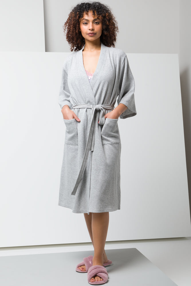 Women's Comfortable Garments Waffle Gown Grey