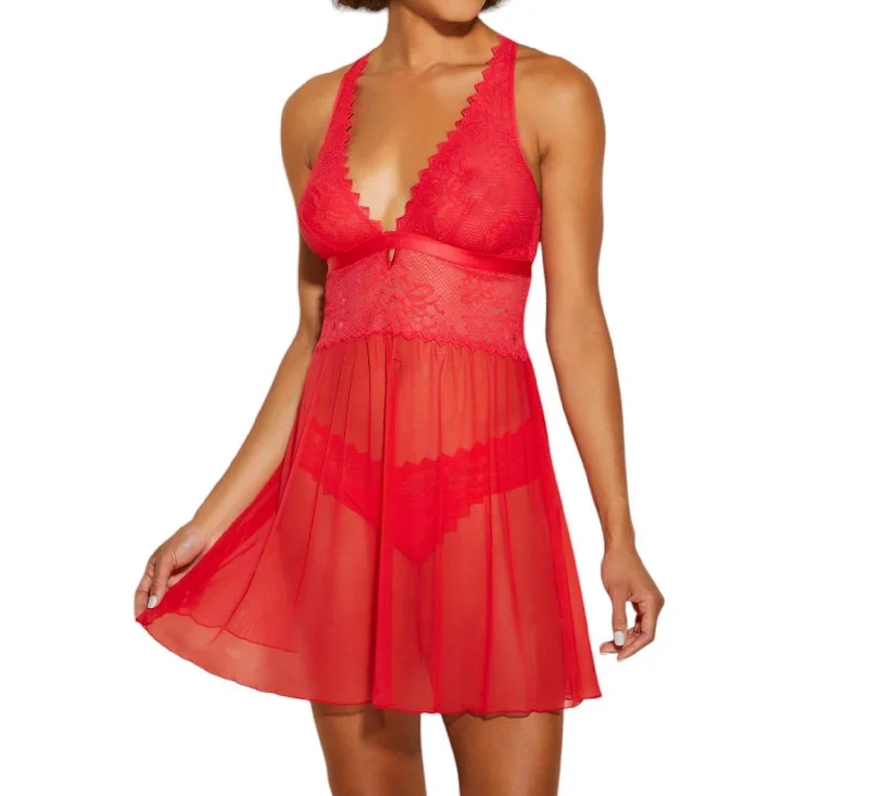 Women's Comfortable Garments Babydoll Chemise In Rosetto