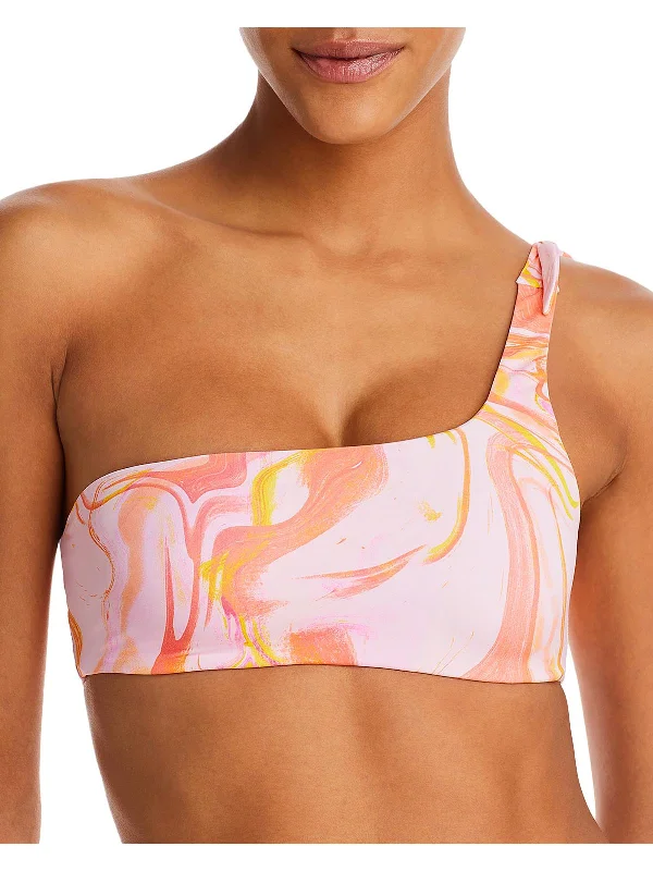 Women's Vintage Attire Womens Printed Nylon Bikini Swim top